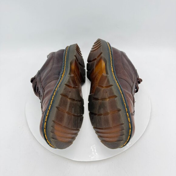 Dr Martens Men Size 9 Brown Leather Low Lace Up Air Cushioned Sole Shoes - Picture 7 of 12